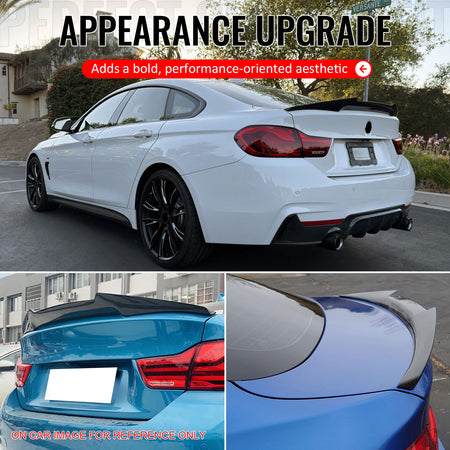For 2015-2020 BMW F36 4-Series Gran Coupe M4 Style Trunk Spoiler Gloss Black ABS