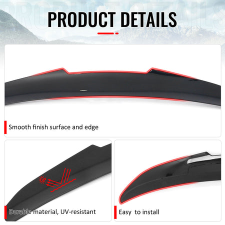 Fits 2015-2020 BMW F36 4-Series Gran Coupe PSM Trunk Spoiler Gloss Black ABS