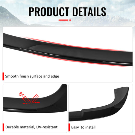 Fits 16-22 BMW X1 F48 IKON Style Gloss Black Rear Window Roof Spoiler Wing ABS