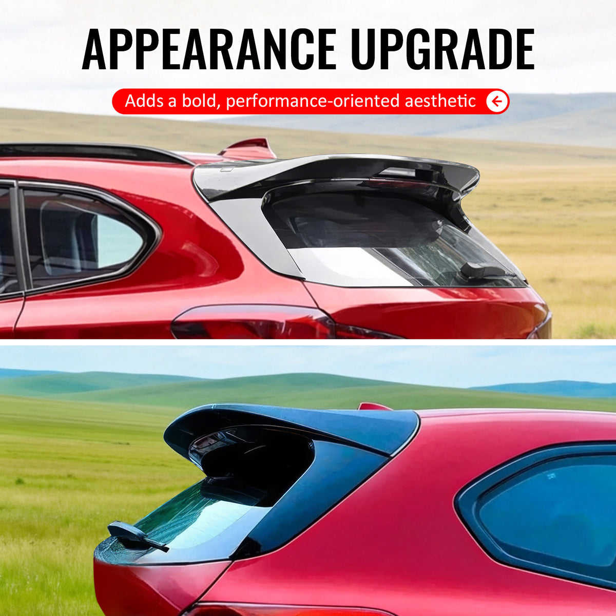 Fits 16-22 BMW X1 F48 IKON Style Gloss Black Rear Window Roof Spoiler Wing ABS