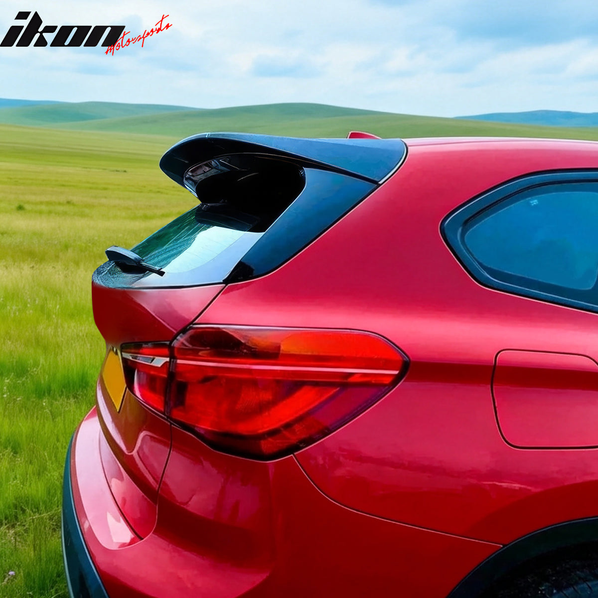 Fits 16-22 BMW X1 F48 IKON Style Gloss Black Rear Window Roof Spoiler Wing ABS