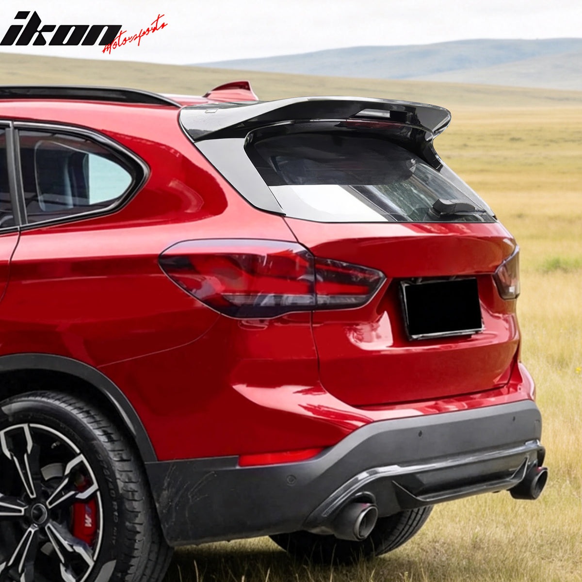 Fits 16-22 BMW X1 F48 IKON Style Gloss Black Rear Window Roof Spoiler Wing ABS