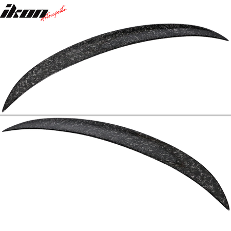 IKON MOTORSPORTS, Trunk Spoiler Compatible With 2012-2019 BMW F30 F80 , Matte Forged Carbon Fiber P Style Rear Spoiler Wing, 2013 2014 2015 2016 2017 2018