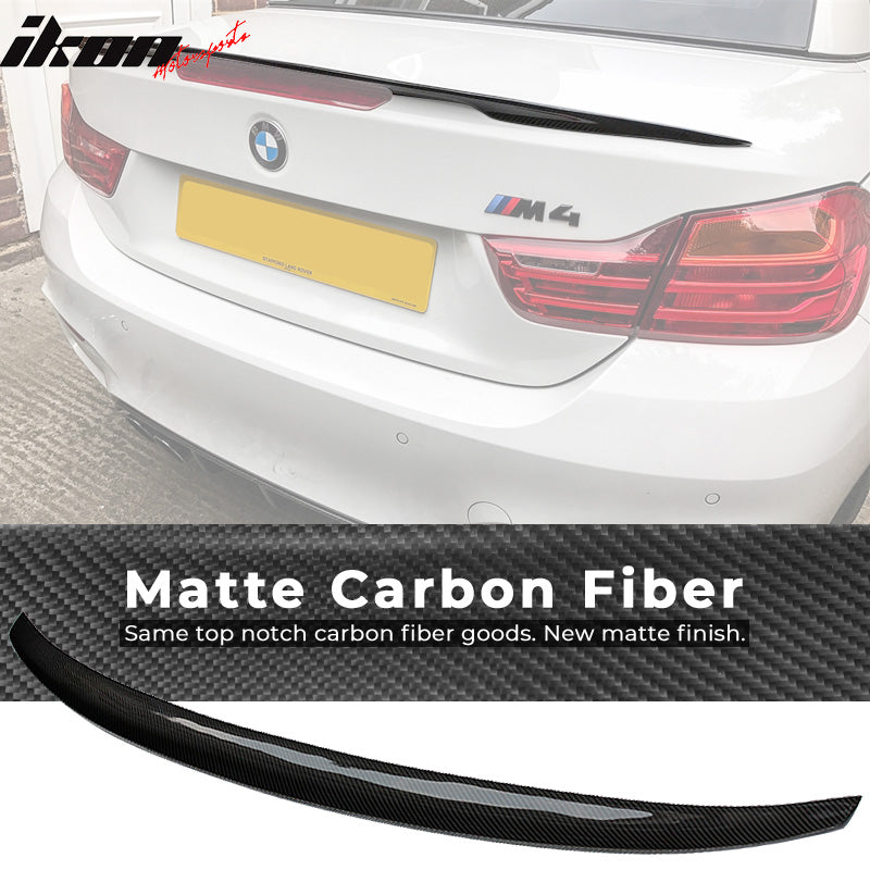 Fits 2014-2020 BMW 4-Series F83 P Style Rear Trunk Spoiler - Carbon Fiber CF