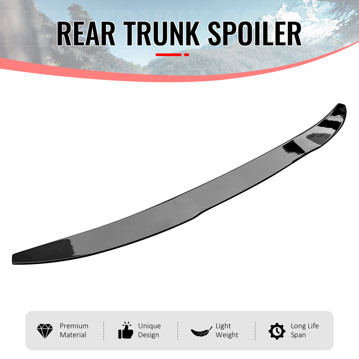 Fits 19-25 BMW X4 G02 X4M F98 IKON Style Rear Trunk Spoiler Wing Gloss Black ABS