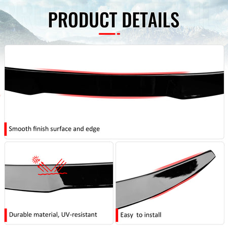 Fits 19-25 BMW X4 G02 X4M F98 IKON Style Rear Trunk Spoiler Wing Gloss Black ABS