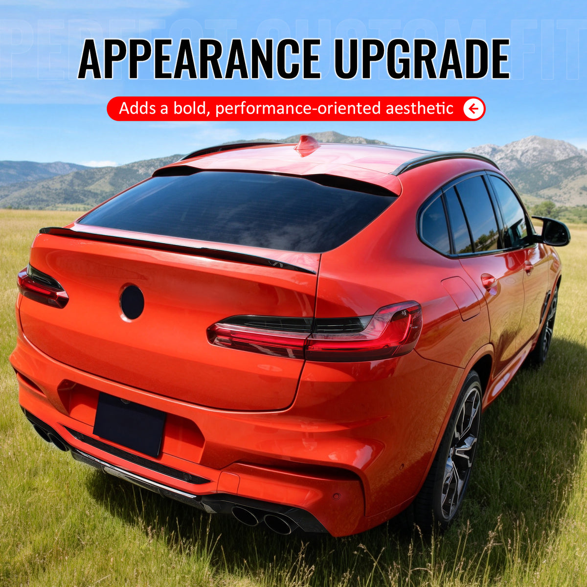 Fits 19-25 BMW X4 G02 X4M F98 IKON Style Rear Trunk Spoiler Wing Gloss Black ABS