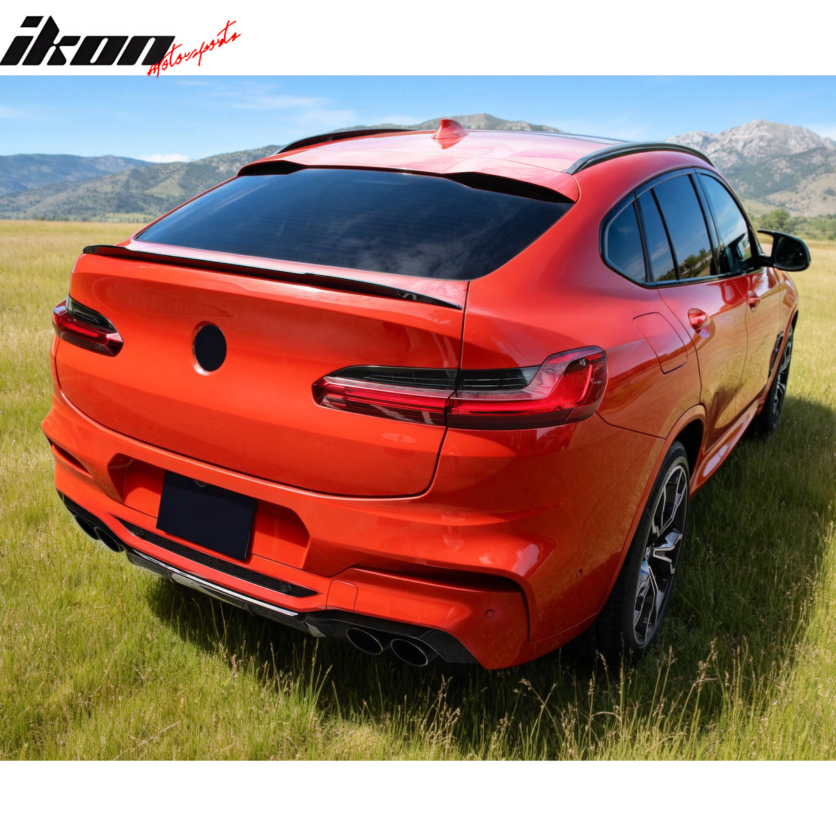 Fits 19-25 BMW X4 G02 X4M F98 IKON Style Rear Trunk Spoiler Wing Gloss Black ABS