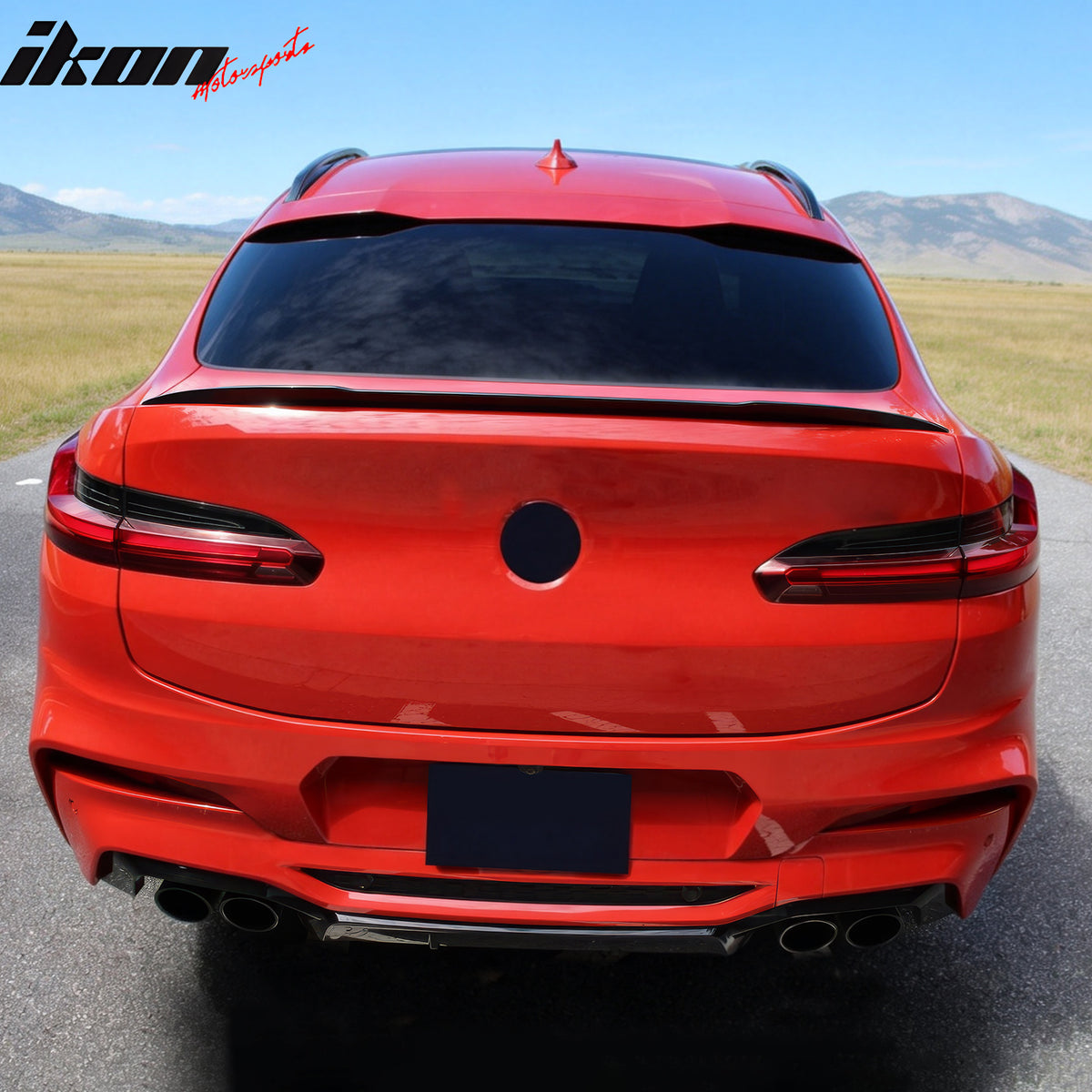 Fits 19-25 BMW X4 G02 X4M F98 IKON Style Rear Trunk Spoiler Wing Gloss Black ABS