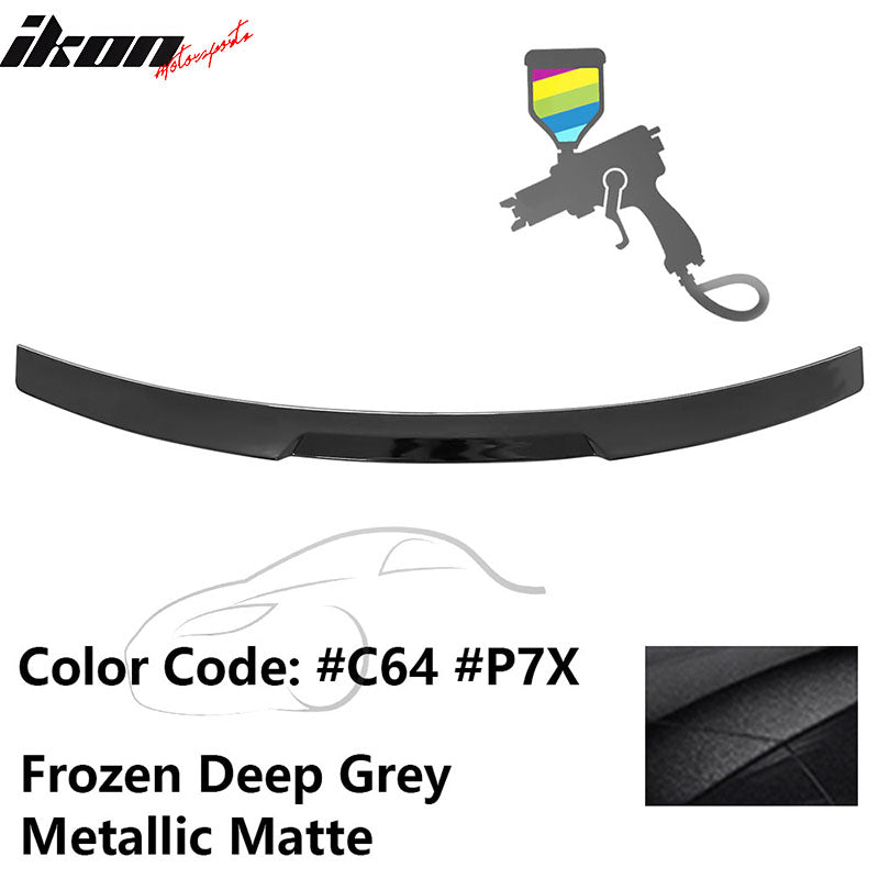 2020-2022 BMW G12 7-Series IKON Style Trunk Spoiler Painted #C64 Frozen Deep Grey Metallic Matte ABS