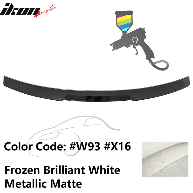 2020-2022 BMW G12 7-Series IKON Style Trunk Spoiler Painted #W93 Frozen Brilliant White Metallic Matte ABS