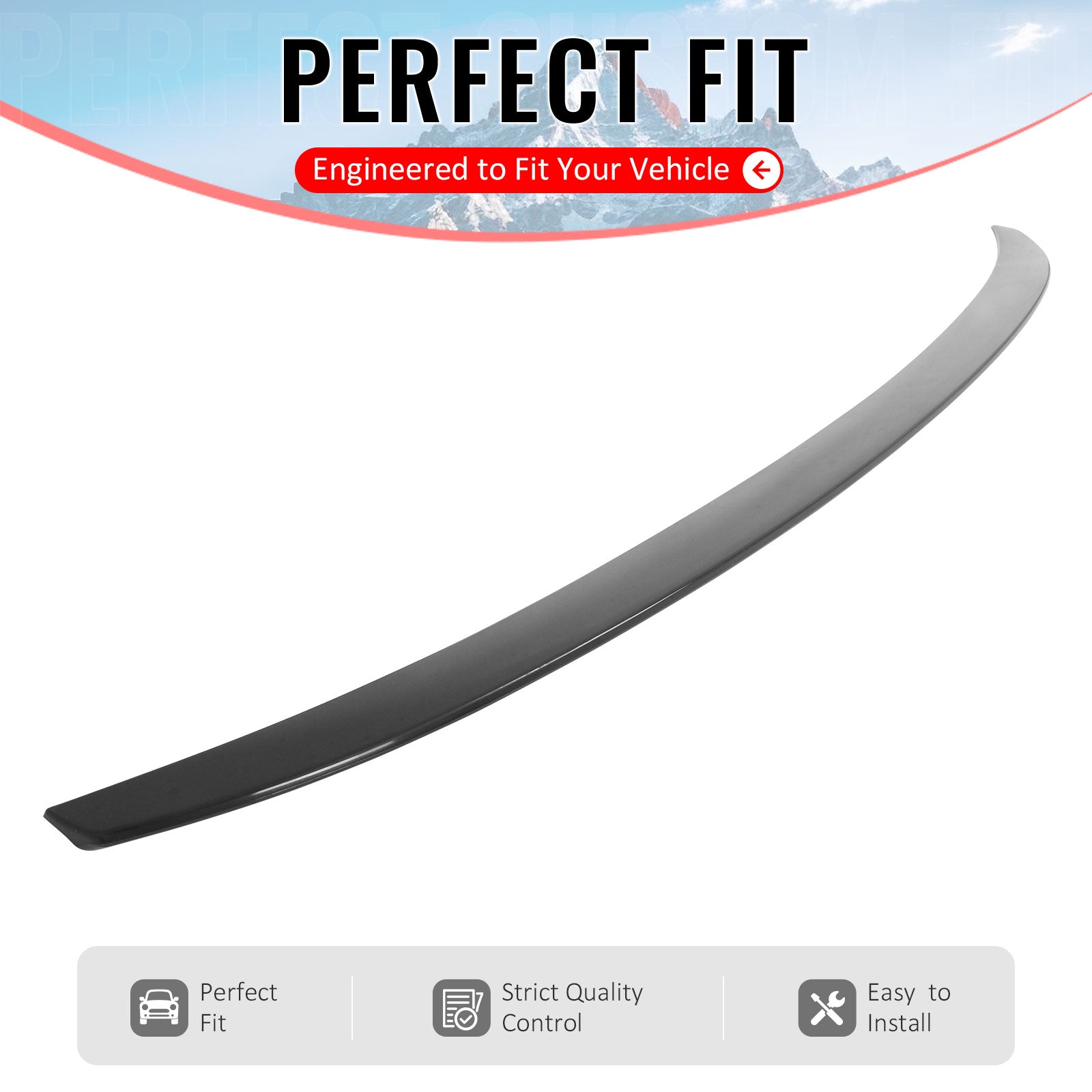 IKON MOTORSPORTS, Trunk Spoiler Compatible with 2016-2022 BMW G11 G12 7-Series & M760i & M760Li xDrive, IKON Style Unpainted Black ABS Plastic Add-on Duckbill Rear Trunk Lid Spoiler Wing Lip