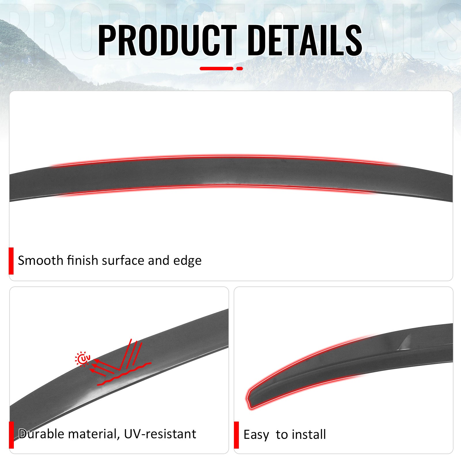 Fits 16-22 BMW G11 G12 7-Series 740i 745e IKON Trunk Spoiler Unpainted Black ABS