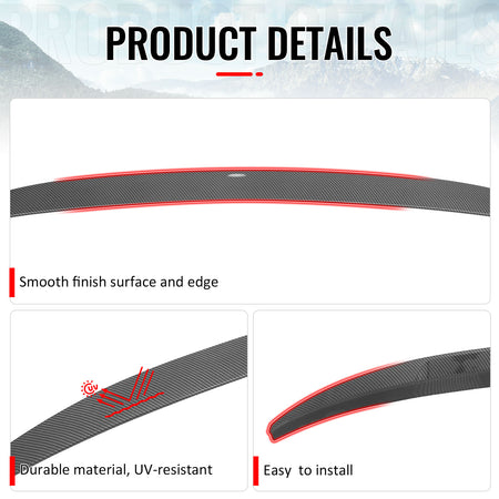 Fits 16-22 BMW G11 G12 7-Series 740i 745e IKON Trunk Spoiler Carbon Fiber Print