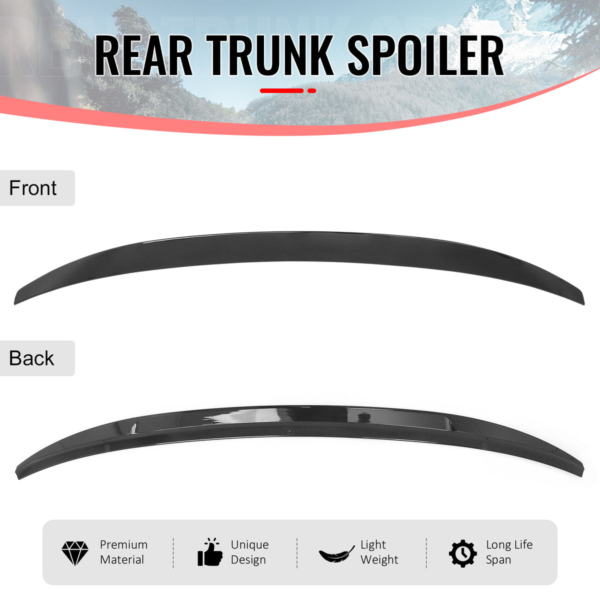 Fits 16-22 BMW G11 G12 7-Series 740i 745e IKON Trunk Spoiler Gloss Black ABS