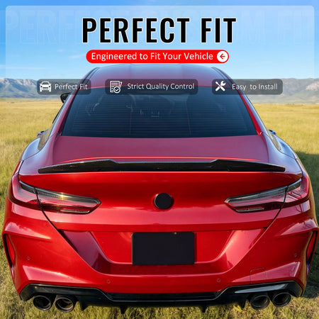 For 20-26 BMW 840i M8 Gran Coupe PSM Style Carbon Fiber Print Trunk Spoiler