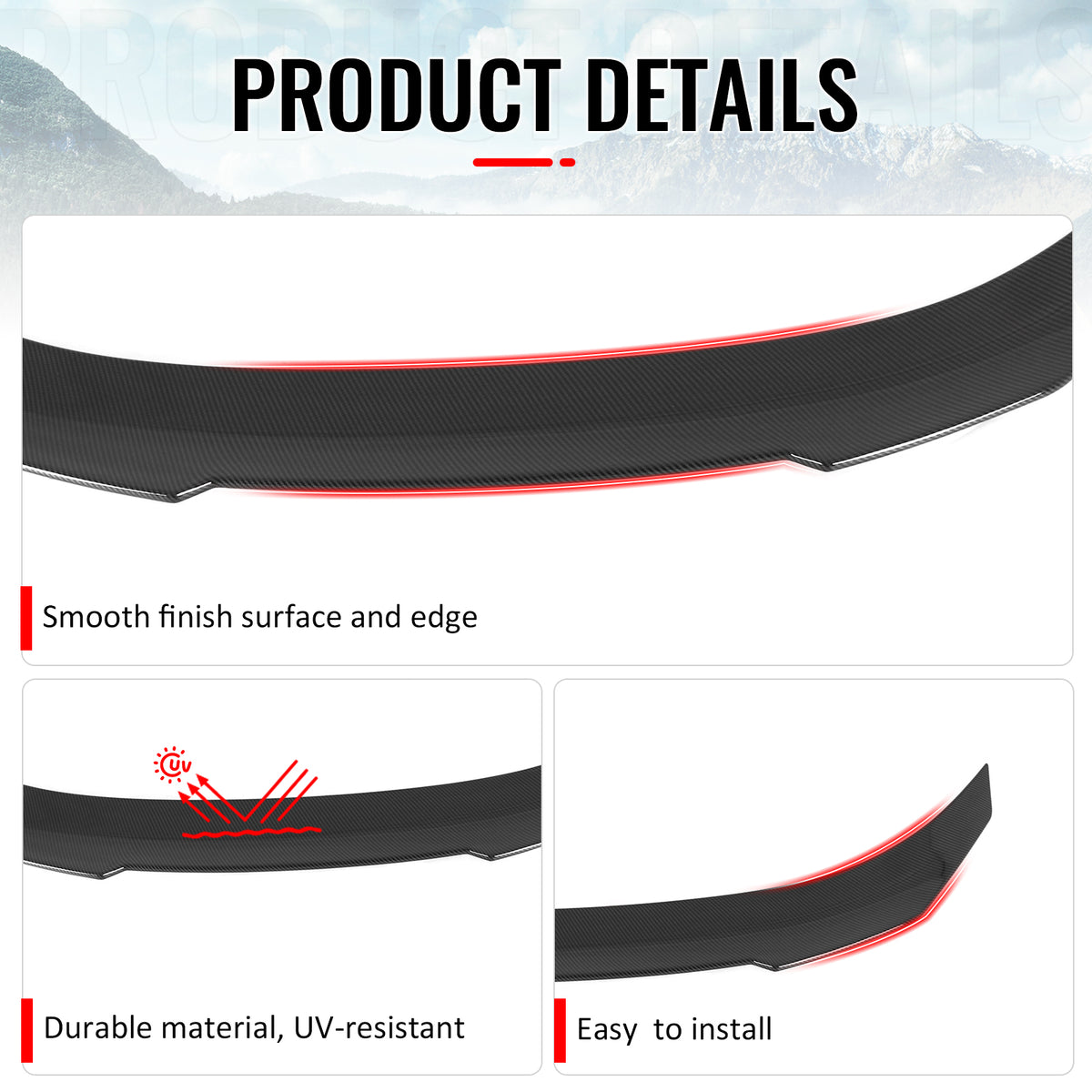 For 20-26 BMW 840i M8 Gran Coupe 4DR PSM Style Trunk Spoiler Carbon Fiber Print