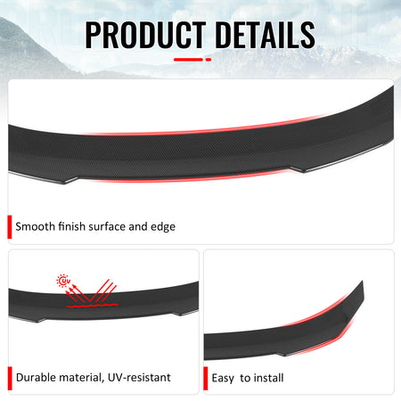 For 20-26 BMW 840i M8 Gran Coupe 4DR PSM Style Trunk Spoiler Carbon Fiber Print