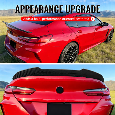 For 20-26 BMW 840i M8 Gran Coupe 4DR PSM Style Trunk Spoiler Carbon Fiber Print