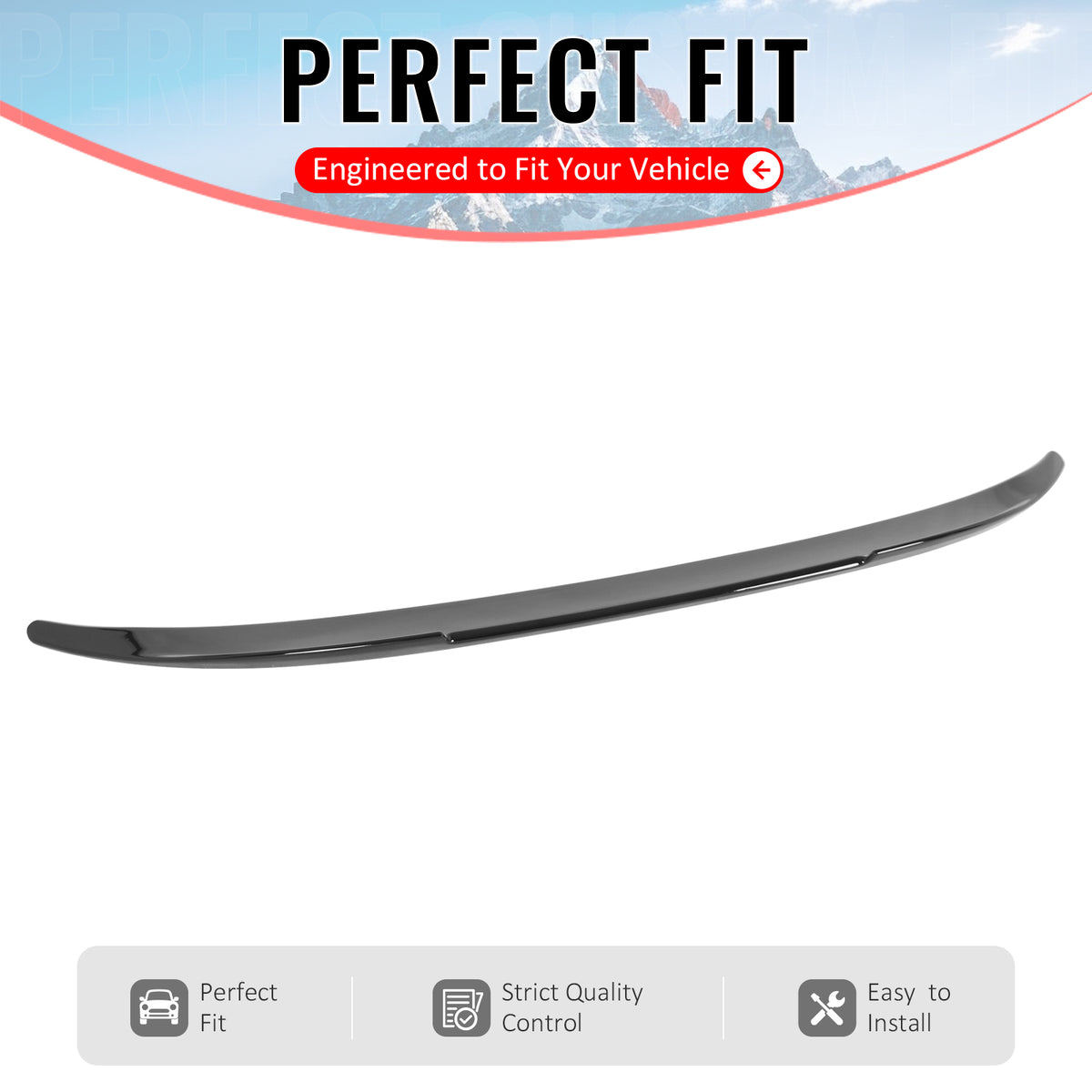 Fits 2020-2026 BMW 840i M8 Gran Coupe V Style Gloss Black Trunk Spoiler