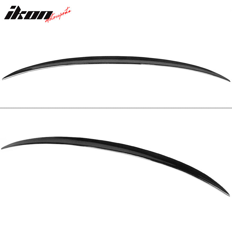 IKON MOTORSPORTS, Trunk Spoiler Compatible With 2021-2024 BMW G80 M3, M Style Rear Trunk Boot Lid Wing Carbon Fiber
