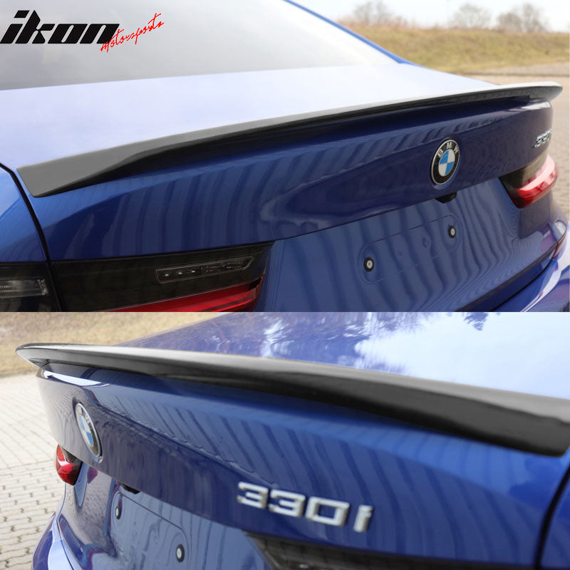 Fits 19-24 BMW G20 3 Series M Performance Matte Black ABS Rear Trunk Spoiler Lip