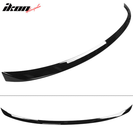 IKON MOTORSPORTS, Trunk Spoiler Compatible With 2021-2024 BMW G80 M3, MP Style Rear Trunk Boot Lid Wing Gloss Black ABS Plastic