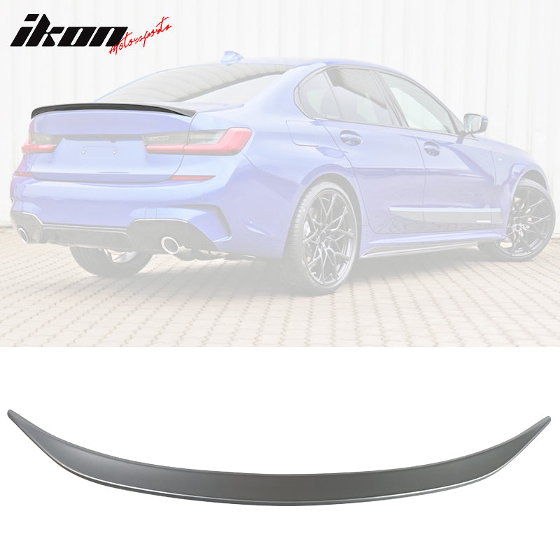 IKON MOTORSPORTS, Trunk Spoiler Compatible With 2019-2023 BMW G20 Sedan 4-Door & G80 M3, ABS Plastic M Performance Style Rear Spoiler Wing, 2020 2021