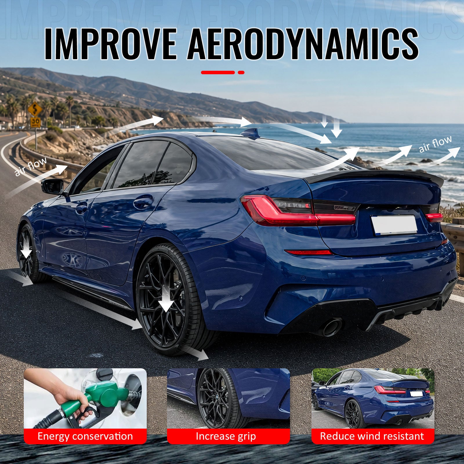 For 19-26 BMW G20 3-Series/G80 M3 Trunk Spoiler M Performance Rear Wing #C4P Lip
