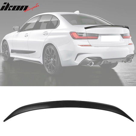 IKON MOTORSPORTS, Trunk Spoiler Compatible With 2019-2023 BMW G20 Sedan 4-Door & G80 M3, ABS Plastic M Performance Style Rear Spoiler Wing, 2020 2021