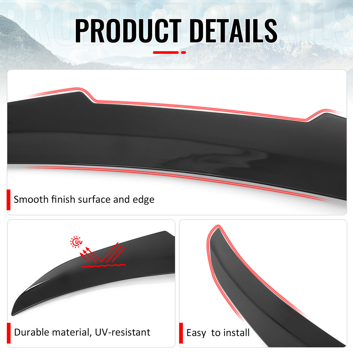Fits 2021-2026 BMW G26 4 Series Gran Coupe i4 PSM Trunk Spoiler Gloss Black ABS