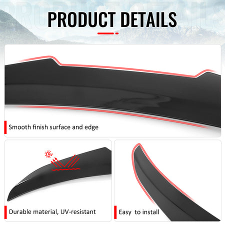 Fits 2021-2026 BMW G26 4 Series Gran Coupe i4 PSM Trunk Spoiler Gloss Black ABS