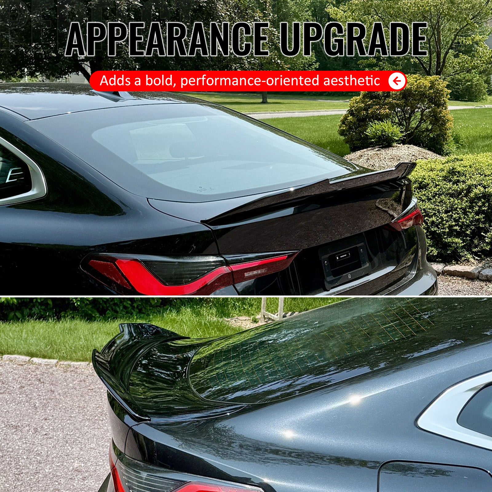 Fits 2021-2026 BMW G26 4 Series Gran Coupe i4 PSM Trunk Spoiler Gloss Black ABS