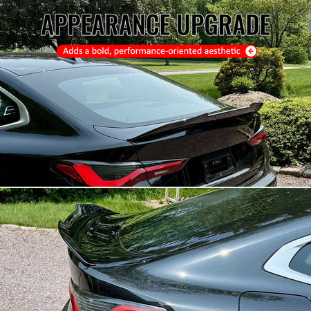Fits 2021-2026 BMW G26 4 Series Gran Coupe i4 PSM Trunk Spoiler Gloss Black ABS