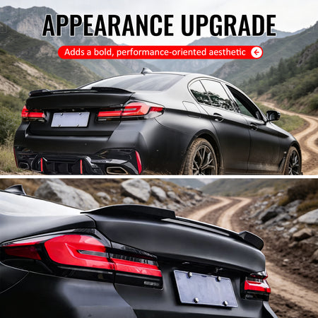 Fits 17-23 BMW 5 Series G30 F90 M5 IKON Style Trunk Spoiler Wing Gloss Black ABS