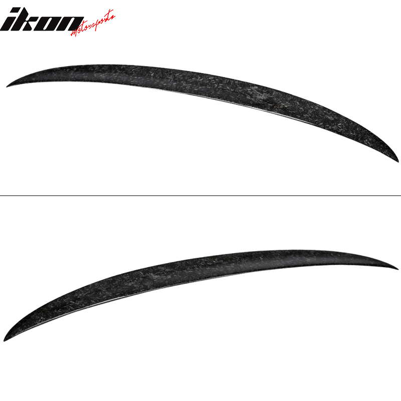 IKON MOTORSPORTS, Trunk Spoiler Compatible With 2017-2023 BMW G30 5 Series , Matte Forged Carbon Fiber IKON Style Rear Spoiler Wing, 2018 2019