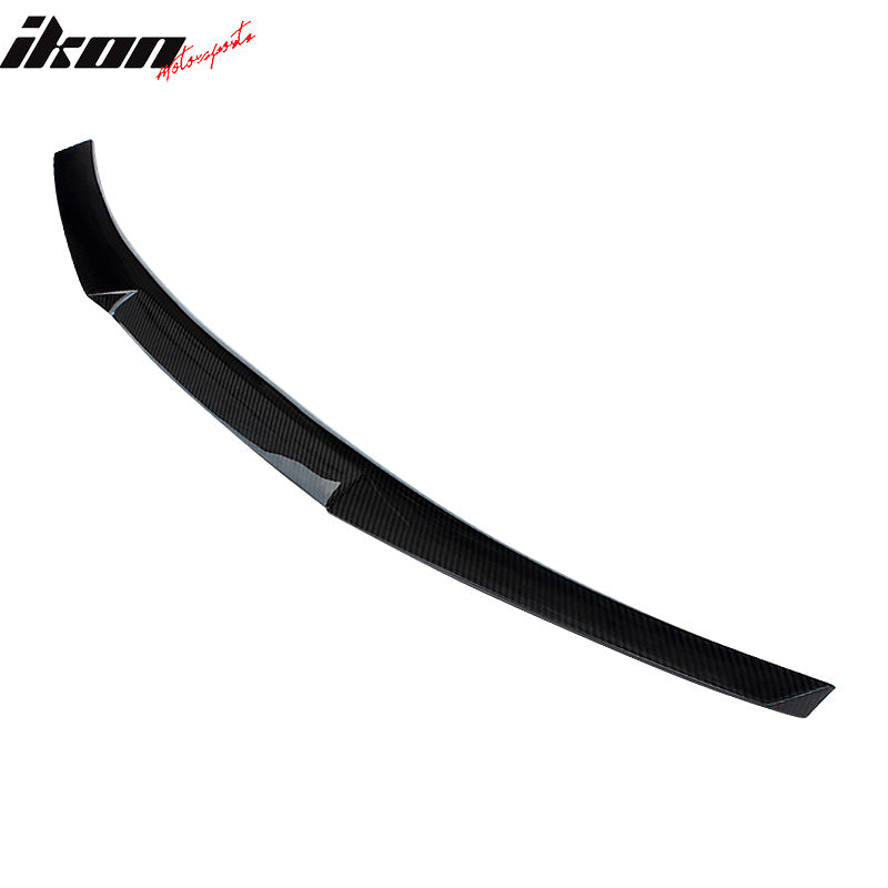 IKON MOTORSPORTS, Trunk Spoiler Compatible With 2017-2023 BMW 5-Series G30 , Matte Carbon Fiber M4 Style Rear Spoiler Wing, 2018 2019