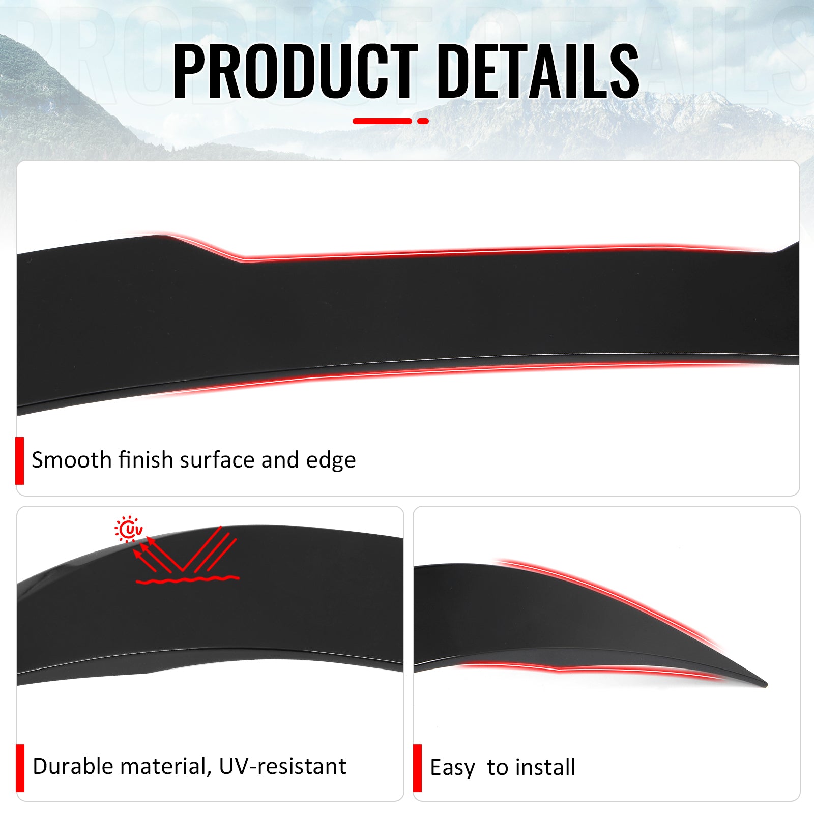 Fits 22-26 BMW 2-Series G42 G87 M2 IKON Trunk Spoiler Gloss Black Rear Wing ABS