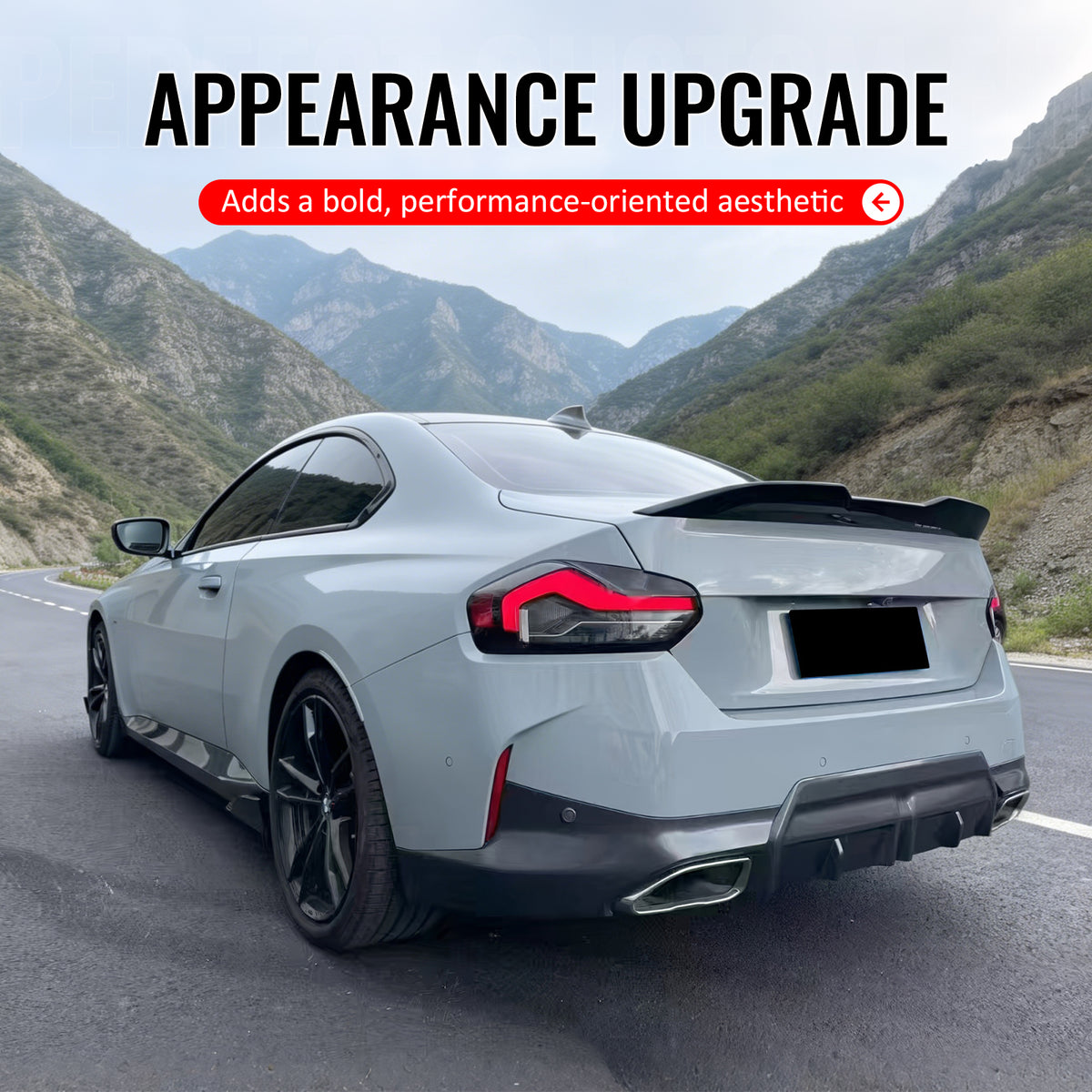Fits 22-26 BMW 2-Series 230i M240i M2 Performance Trunk Spoiler Gloss Black ABS
