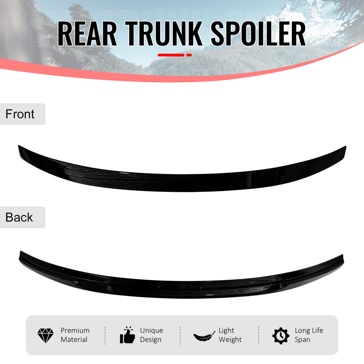 Fits 23-26 BMW 7-Series i7 G70 G73 IKON Style Trunk Spoiler Wing Gloss Black ABS