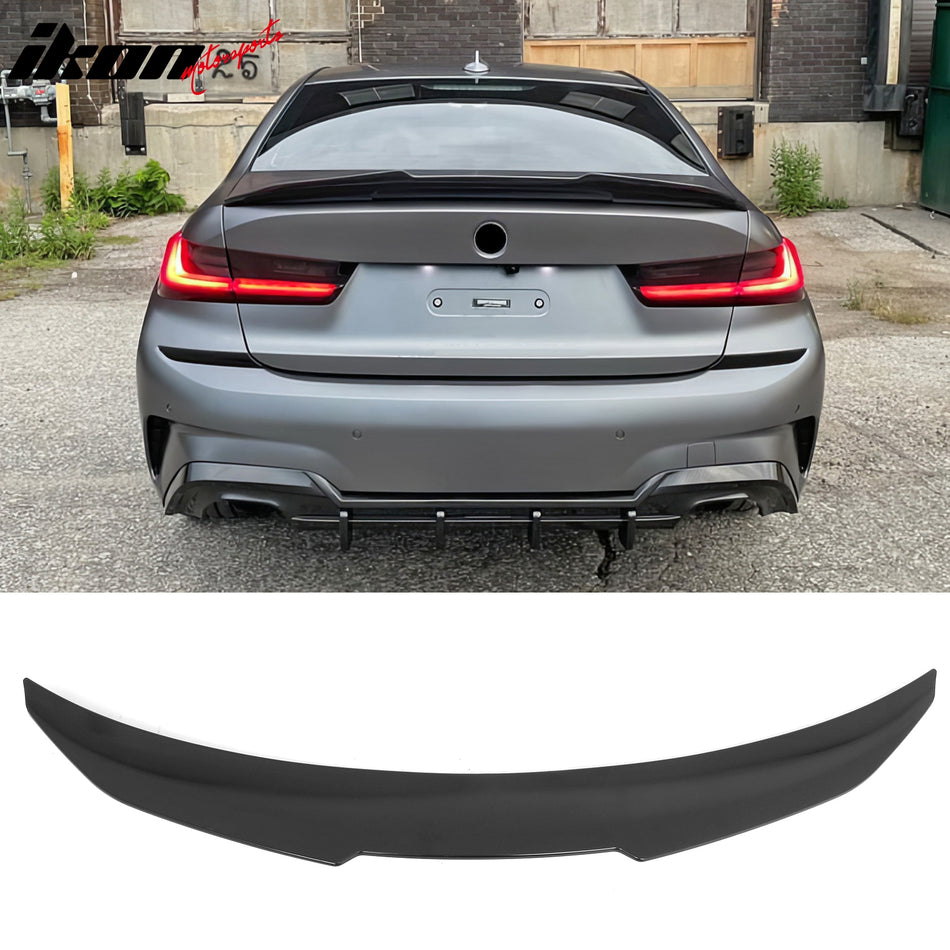 2019-2027 BMW G20 3-Series M3 G80 PSM Style Unpainted Black Trunk Spoiler ABS