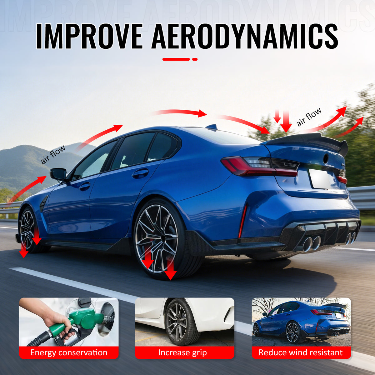 Fits 21-27 BMW G20 3 Series 330i M3 PSM Style Trunk Spoiler Carbon Fiber Print