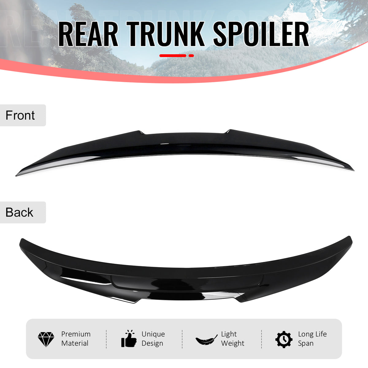 Fits 21-27 BMW G20 3 Series 330i 330e G80 M3 PSM Style Trunk Spoiler Gloss Black