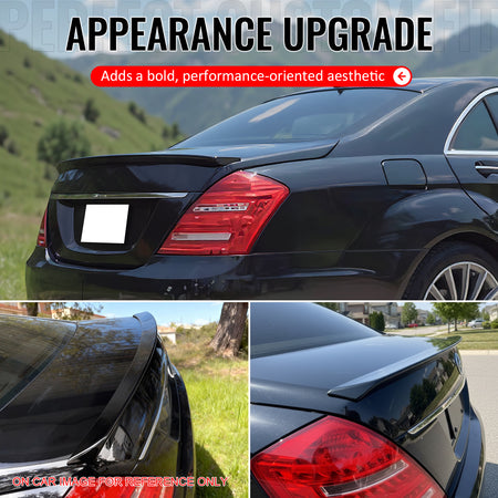 Fits 07-13 Benz W221 S-Class AMG Style Rear Trunk Spoiler Wing Lip Matte Black