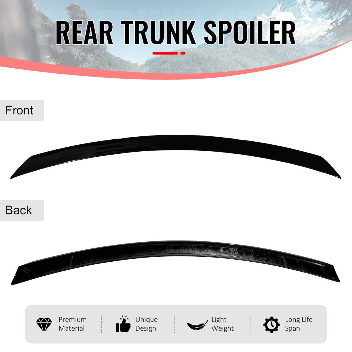 Fits 07-13 Benz W221 S-Class AMG Style Rear Trunk Spoiler Wing Lip Gloss Black