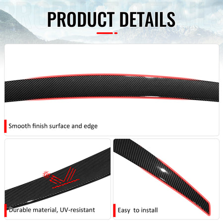 Fits 14-20 Benz W222 S-Class Sedan AMG Style Trunk Spoiler Carbon Fiber Print