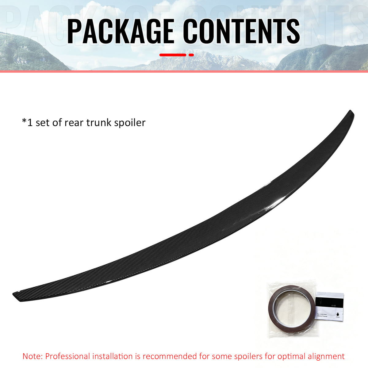 Fits 14-20 Benz W222 S-Class Sedan AMG Style Trunk Spoiler Carbon Fiber Print