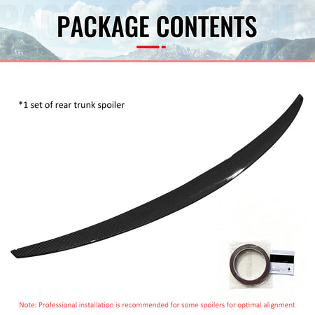 Fits 14-20 Benz W222 S-Class Sedan AMG Style Trunk Spoiler Carbon Fiber Print