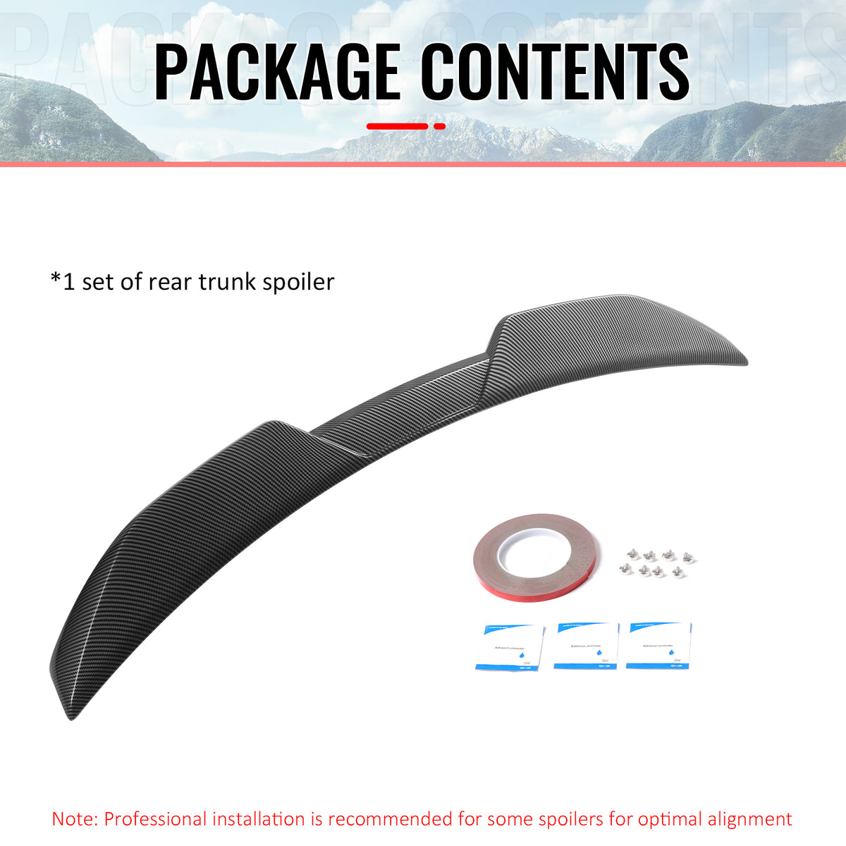 Fits 11-23 Chrysler 300 Trunk Spoiler Carbon Fiber Print M Style Rear Wing ABS