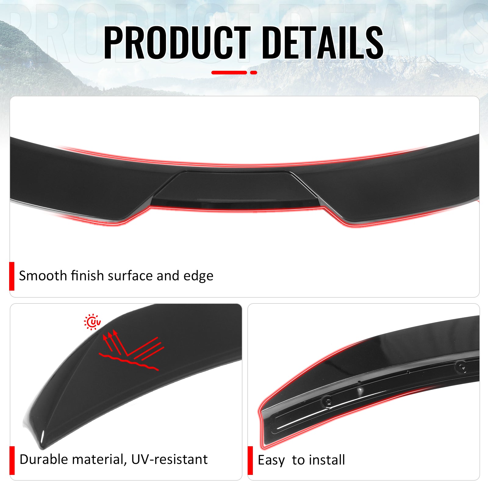 Fits 11-23 Chrysler 300 Sedan Trunk Spoiler Gloss Black M Style Rear Wing ABS